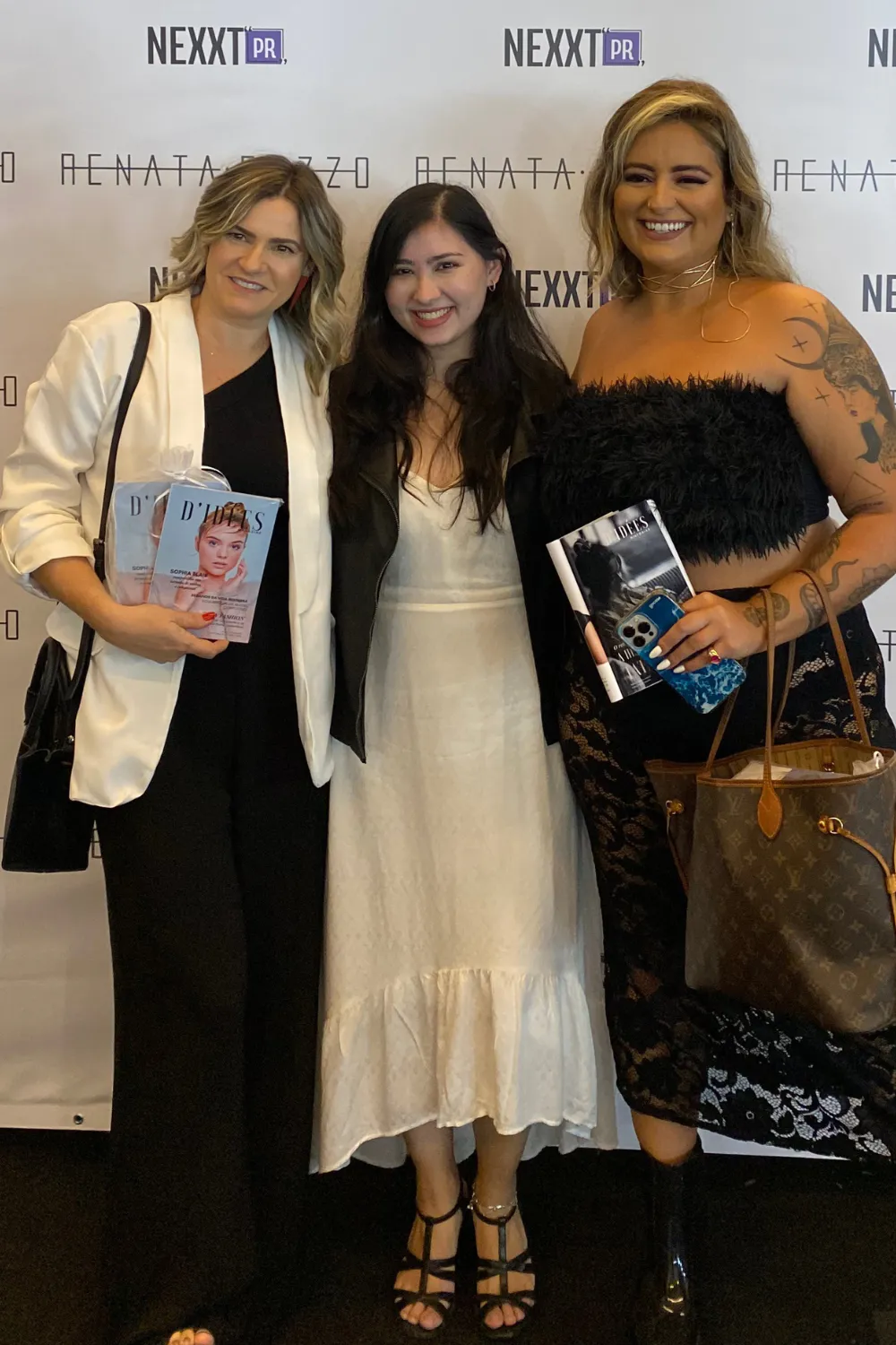 Vera Beltrame (idealizadora do UniArtStudio Coworking), Mayara Morelli (redatora chef da D'Idées) e Thaynná Favero